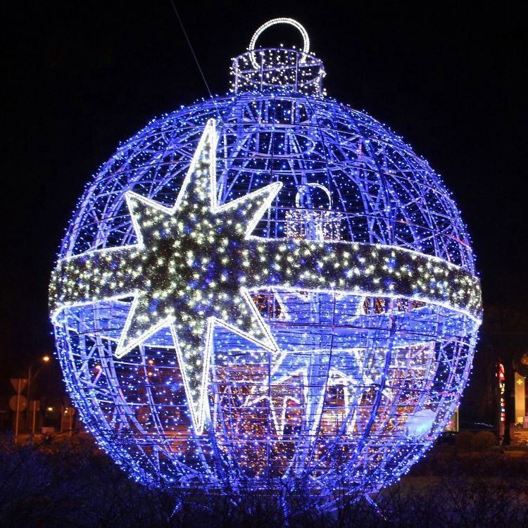 Outdoor Christmas LED Round 3D Ball Motif Light