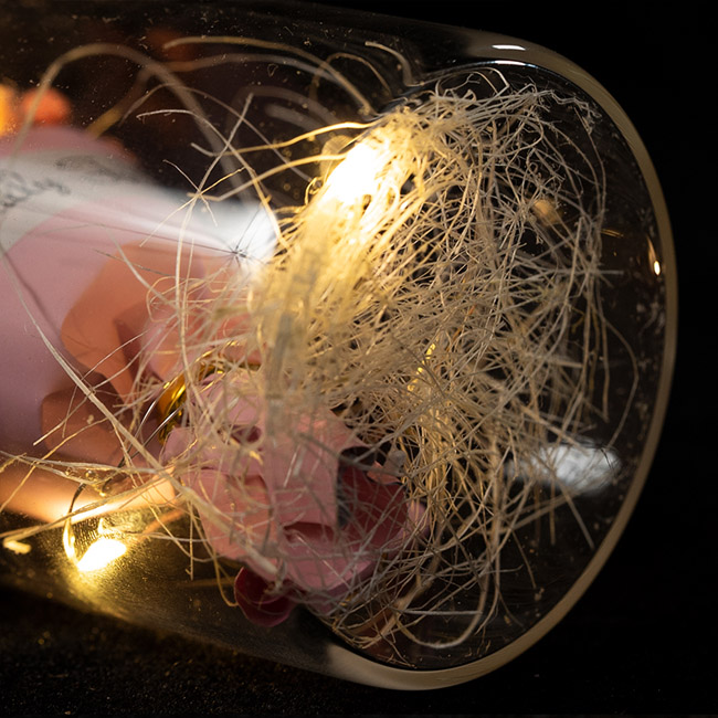 EVERMORE Pink Open-herding With Natural Color Thread and Letter 4L Warm White LED Bare Wire Glass Cover Light