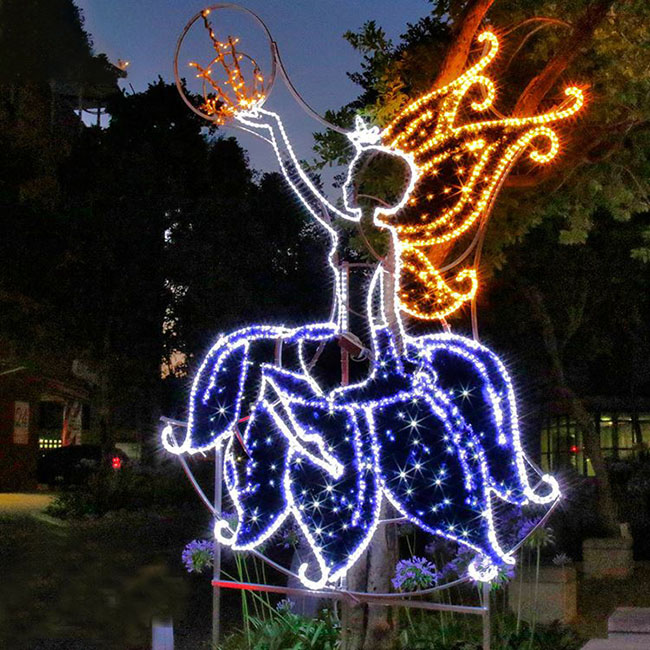 Led Christmas Decoration Angel Motif 3D Led Street Light