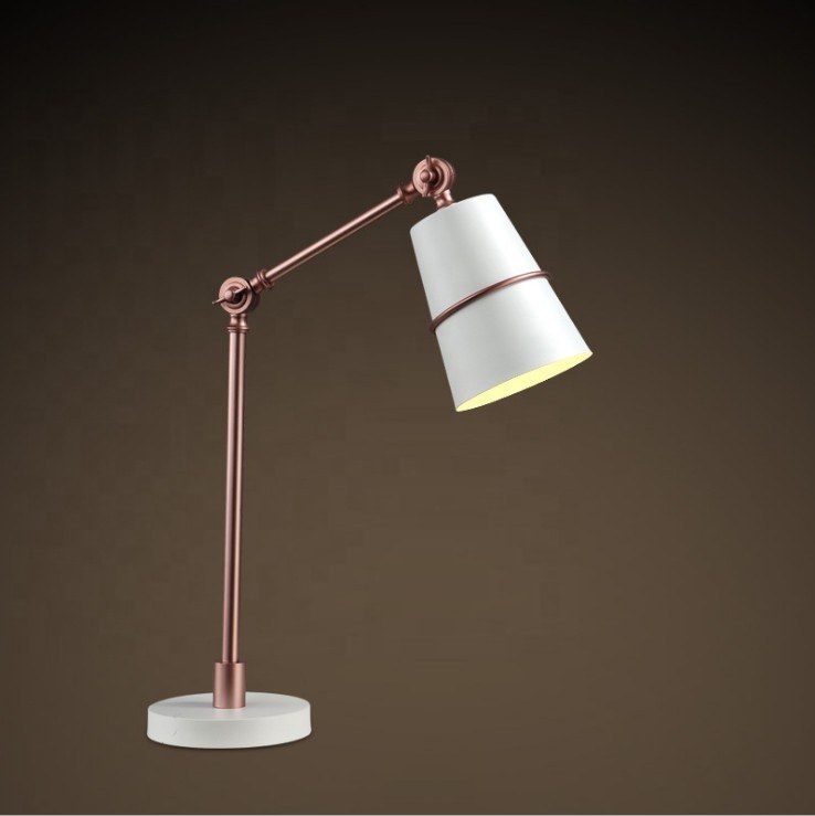 Office Living Room Bar Bedroom Use Black White High Brightness E14 Bulb Iron Led Table Lamp