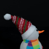 White flannel snowman with rainbow hat