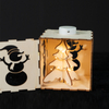 Wood box with snowman pattern