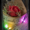 EVERMORE Red Rose Dried flowers With Natural Color Thread and Letter 4L Multicolor LED Bare Wire Glass Cover Light