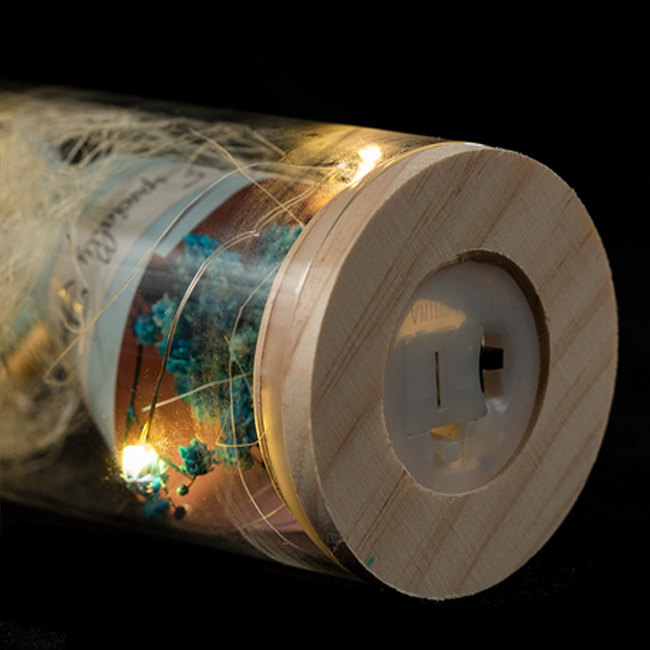 EVERMORE Blue Open-herding With Natural Color Thread and Letter 4L Multicolor LED Bare Wire Glass Cover Light